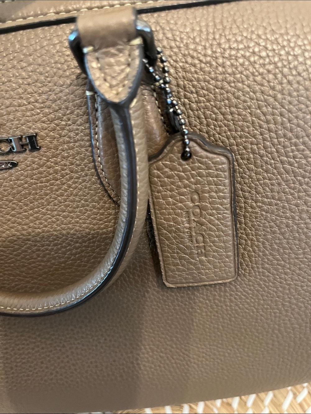 Coach Brown Pebbled Leather Satchel - Picture 7 of 16